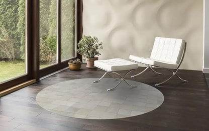 Round Area Rug – Soft Modern Carpet for Living Room, Bedroom, Entryway – Non-Slip Durable Floor Mat for Home Décor (White_5X5)