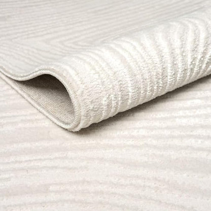 Abani Zen 8' x 10' Cream Rug – Neutral Layered Wavy Borders Pattern, Large Soft Area Rug for Living Room & Bedroom, Durable & Easy to Clean