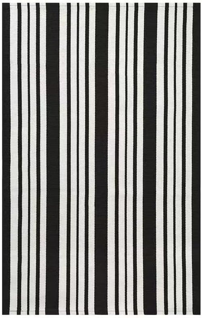 KOZYFLY Black and White Striped Porch Runner Rug 2x4.3 Ft Washable Outdoor Rug Farmhouse Outdoor Doormats Double Front Door Rug Striped Runner for Front Door Kitchen Hallway Bathroom