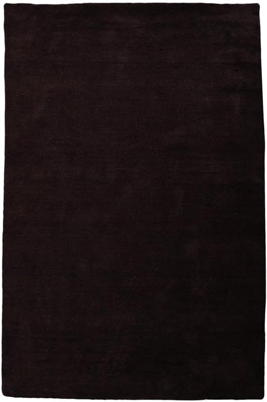 Hand Knotted Loom Wool ECO-Friendly Area Rugs - 6'7''x9'10'', Rectangle, Brown Color, Solid Plain Design, High Pile Thick Handmade Anti Skid Rugs for Living Room (L00111)