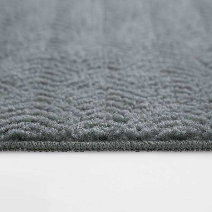 Faux Cashmere Area Rug - 5x7 Modern Low Pile Non-Slip Carpet for Living Room Bedroom, Gray
