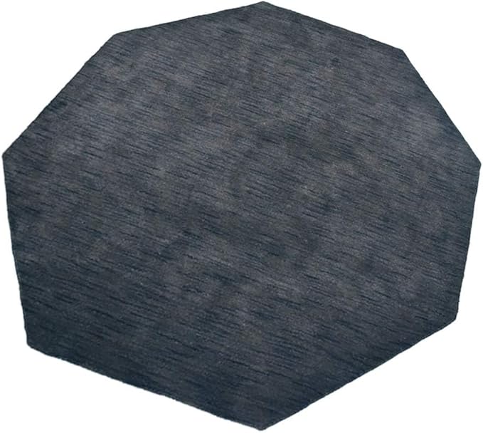 Hand Knotted Loom Wool ECO-Friendly Area Rugs - 10'x10', Octagon, Charcoal Color, Solid Plain Design, High Pile Handmade Anti Skid Area Rugs for Living Room, Bed Room (L00111)