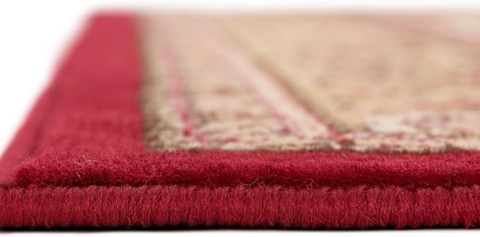 Unique Loom Reza Collection Traditional Persian Style Area Rug, 6 x 9 ft, Burgundy/Ivory