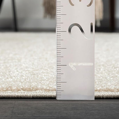 Abani Nuevo Collection Area Rug - Transitional Beige/Cream Design -6'x9' - Easy to Clean - Durable for Kids and Pets - Non-Shedding - Low Pile - Soft Feel - for Living Room, Bedroom & Office