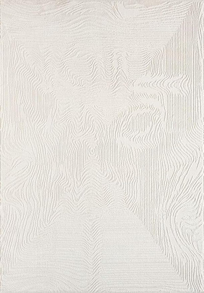 Abani Zen 2' x 3' Cream Rug – Neutral Layered Wavy Borders Pattern, Small Soft Accent Rug for Entryway & Bedroom, Durable & Easy to Clean