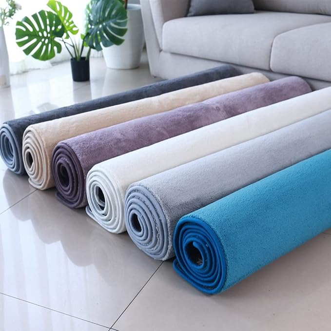 Soft Cashmere Area Rug Luxury Bedside Carpet Bedroom Living Room Mats Solid Color Children's Room Rugs Runner Carpets Indoor Mats Home Décor White Gray Red 6.5' X 13.1'