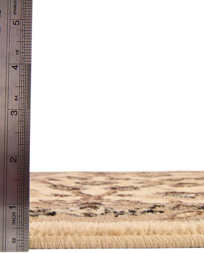 Unique Loom Sialk Hill Collection Area Rug - Washington (2' 2" x 6' 1" Runner Ivory/Black)