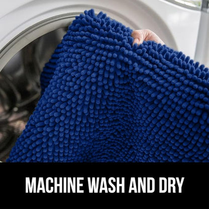 GORILLA GRIP Bath Rug Mat 30x20, Thick Soft Absorbent Chenille, Quick Dry Microfiber Mats, Rubber Backing Washable Shower Floor Rugs, US Designed Bathroom Bathmat Home Decor Accessories, Royal Blue