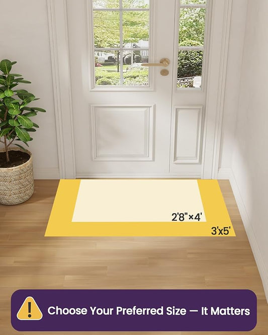 DEXI Ultra Thin Entryway Indoor Door Mat 36x56, Non Slip Rubber Backing Inside Entry Mat, Low Profile Easy Clean Dirt Trapper Doormat for Inside Entrance Patio, Grey