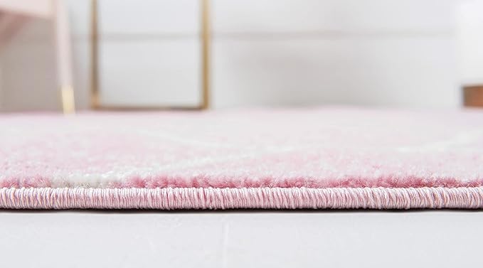 Rugs.com Lattice Frieze Collection Rug – 2' x 8' 8 Runner Light Pink Medium Rug Perfect for Living Rooms, Large Dining Rooms, Open Floorplans