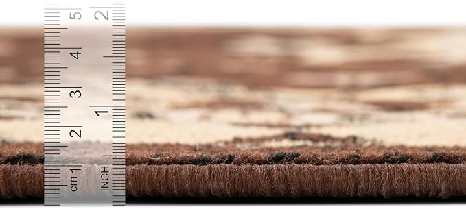 Unique Loom Taftan Collection Border Geometric Tribal Inspired Design Area Rug (6' 0 x 9' 0 Rectangular, Brown/ Tan)