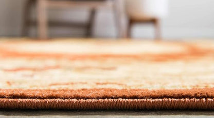 Unique Loom Versailles Collection Traditional Classic Floral Motif Area Rug (8' 0 x 10' 0 Rectangular, Terracotta/ Ivory)