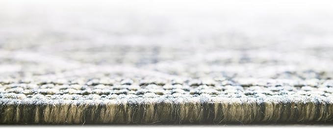 Unique Loom Outdoor Trellis Collection Area Rug - Tribal Trellis (7' 10" Octagon, Green/ Natural)