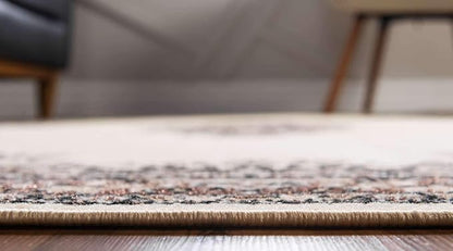 Unique Loom Reza Collection Traditional Persian Style Area Rug, 8 x 10 ft, Ivory/Brown