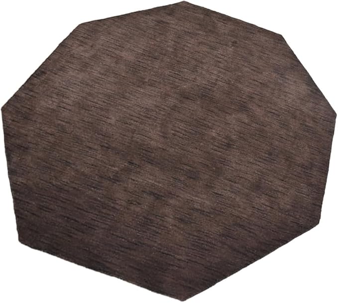 Hand Knotted Loom Wool ECO-Friendly Area Rugs - 10'x10', Octagon, Brown Color, Solid Plain Design, High Pile Handmade Anti Skid Area Rugs for Living Room, Bed Room (L00111)