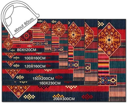 Vintage Boho Area Rugs Multicolor Ethnic Style Geometric Splicing Carpets Bedroom Living Room Kitchen Floor Mats Indoor Outdoor Non-Shedding Runner Rug Home Décor Carpet 2' X 5'