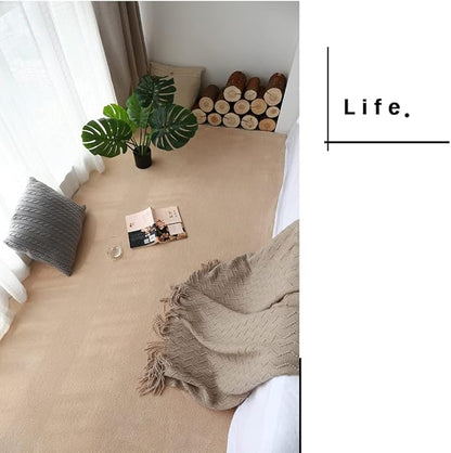 Soft Cashmere Area Rug Luxury Bedside Carpet Bedroom Living Room Mats Solid Color Children's Room Rugs Runner Carpets Indoor Mats Home Décor White Gray Red 5' X 8'
