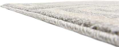Unique Loom Athens Collection Classic Geometric Modern Border Design Area Rug (2' 7 x 10' 0 Runner, Gray/ Beige)