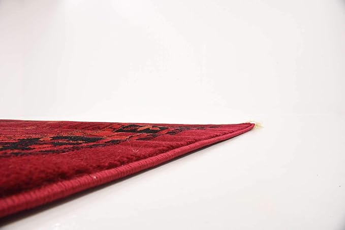 Unique Loom Tekke Collection Area Rug - Sheibani (9' x 12' Rectangle, Red/ Black)