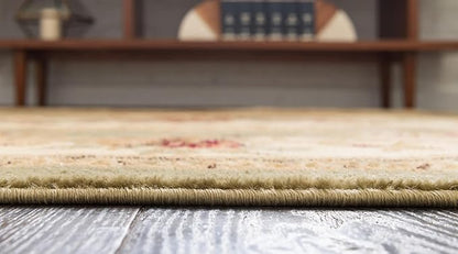 Unique Loom Versailles Collection Traditional Classic Floral Motif Area Rug (5' 0 x 5' 0 Octagon, Green/Ivory)