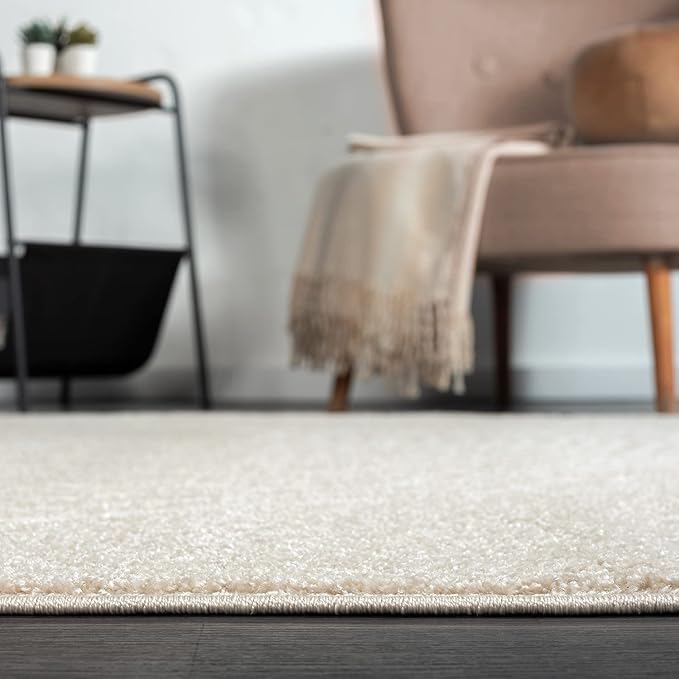 Abani Nuevo Collection Area Rug - Transitional Beige/Cream Design -7'9" x 10'2" - Easy to Clean - Durable for Kids & Pets - Non-Shedding - Medium Pile - Soft Feel - for Living Room, Bedroom & Office