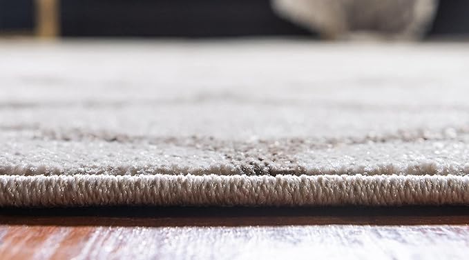 Rugs.com Lattice Collection Rug – 20 Ft Runner Beige Medium Rug Perfect for Hallways, Entryways