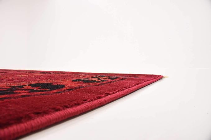 Unique Loom Tekke Collection Area Rug - Sheibani (7' 10" x 11' Rectangle, Red/ Black)