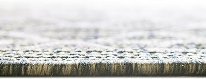 Unique Loom Outdoor Trellis Collection Area Rug - Tribal Trellis (10' x 13' Rectangle, Green/ Natural)