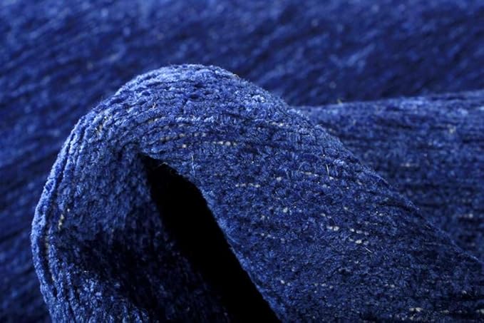 Alfa Rich 4x6 Dark Blue Washable Area Rugs for Living Room Bedroom Kitchen Cotton Decor Solid Rug