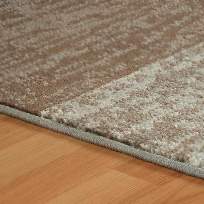 Superior Indoor Area Rug, Jute Backing, Plush Modern Rugs for Entryway, Kitchen Floors, Office Floor Cover, Color Block Rugs, Rockwood Collection, 2' x 3', Light Blue/Ivory