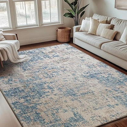 ILANGO 8x10 Area Rug for Living Room Bedroom Washable Modern Rugs 8' x 10' with Non Slip Backing High Traffic Indoor Carpet for Dining Room Dorm Non-Shedding & Fade Resistant Modern