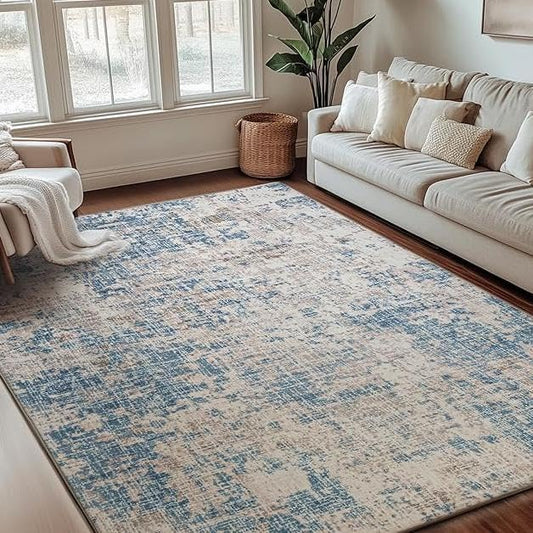 ILANGO 8x10 Area Rug for Living Room Bedroom Washable Modern Rugs 8' x 10' with Non Slip Backing High Traffic Indoor Carpet for Dining Room Dorm Non-Shedding & Fade Resistant Modern