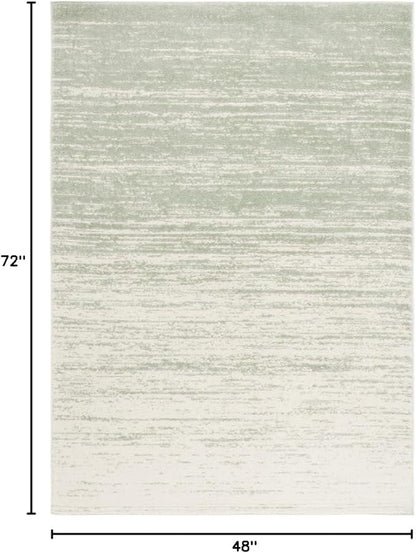 SAFAVIEH Area Rug 4x6 - Adirondack Collection - Sage & Ivory, Modern Ombre Design, Non Shedding & Easy to Clean, Ideal for Living Room, Bedroom, Office, Dining Space (ADR113X)