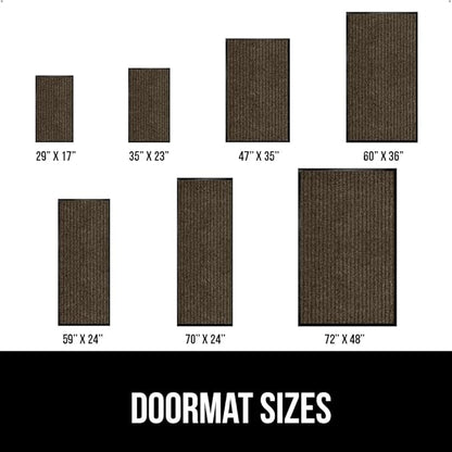 GORILLA GRIP Waterproof Traffic Guard Door Mat, 2 Pack Heavy Duty Entryway Mats, Strong Rubber Back Commercial Utility Rugs for Office Hallway, Garage Floor and Home, Low Profile Carpet, 29x17, Brown