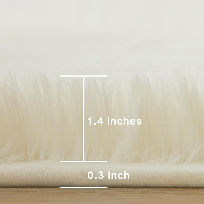Andency 6x9 Area Rugs Cream,Large Shag Fluffy Soft Shaggy Rugs for Living Room Bedroom, Non-Slip Thick Plush Carpet for Kids Girls and Boys, Dorm Nursery Home Decor Aesthetic