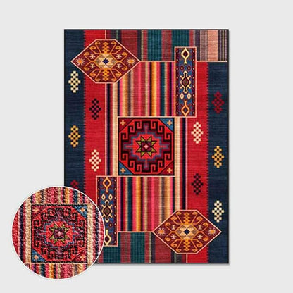 Vintage Boho Area Rugs Multicolor Ethnic Style Geometric Splicing Carpets Bedroom Living Room Kitchen Floor Mats Indoor Outdoor Non-Shedding Runner Rug Home Décor Carpet 2' X 8'
