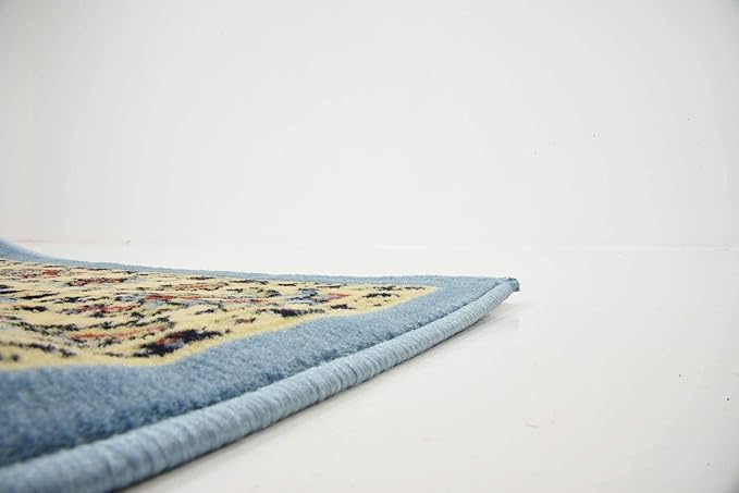 Unique Loom Sialk Hill Collection Area Rug - Washington (2' 7" x 10' Runner Light Blue/Navy Blue)