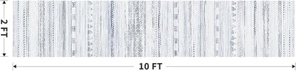 2x10 Runner Rug Machine Washable Non Slip Area Rug Distressed Neutral Moroccan Boho Rug Ultra Soft Floor Runners for Hallways for Entryway Laundry Room Kitchen, Blue