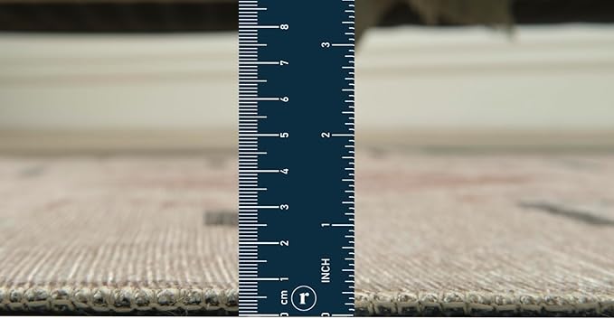 Revival Rugs Funk 5'x8' Zero-Shedding Area Rug for Living Room Bedroom - Oeko-TEX Certified, Low Pile, Spot Clean, Beige, Cream