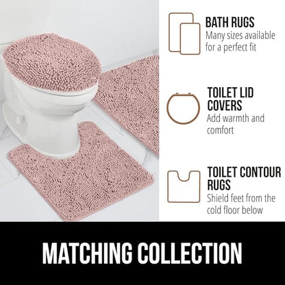GORILLA GRIP Bath Rug Mat 30x20, Thick Soft Absorbent Chenille, Quick Dry Microfiber Mats, Rubber Backing Washable Shower Floor Rugs, US Designed Bathroom Bathmat Home Decor Accessories, Dusty Rose