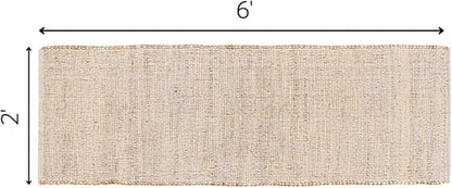 Savi Home Jute Cotton Handwoven Runner Rug 24"x72" - Natural Fiber Rustic Farmhouse Runner Rug - Vintage Boho Decor for Bedroom, Dining Room, Hallway & Office