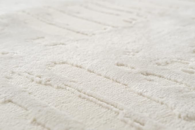 Revival Rugs Shell 9'2"x12'2" Washable Area Rug for Living Room Bedroom - 100% Recycled Oeko-TEX Certified, Medium Pile, Beige, Cream