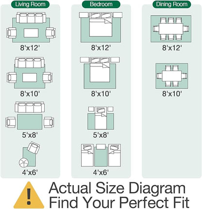 LUMI 8x10 Washable Area Rug for Living Room, Ultra Soft Traditional Vintage Red Rugs Non Slip with Rubber Backing, Low Profile, High Traffic, Stain Resistant Carpets, Ideal for Bedroom, Dining Room