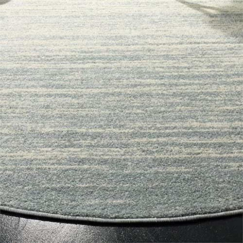 SAFAVIEH Adirondack Collection Area Rug - 8' Round, Slate & Cream, Modern Ombre Design, Non Shedding & Easy to Clean, Ideal for Living Room, Bedroom, Office, Dining Space (ADR113T)