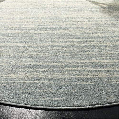 SAFAVIEH Adirondack Collection Area Rug - 8' Round, Slate & Cream, Modern Ombre Design, Non Shedding & Easy to Clean, Ideal for Living Room, Bedroom, Office, Dining Space (ADR113T)