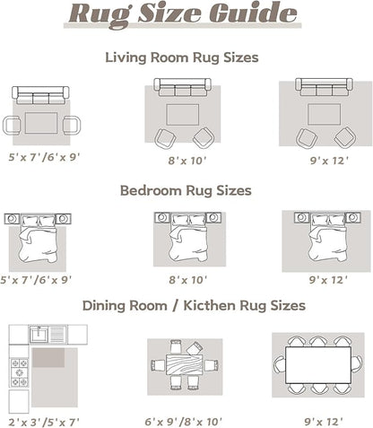 Area Rug 10x12 Washable Rug, Vintage Boho Medallion Rugs Non-Slip Soft Low Pile Large Distressed Rug Indoor Retro Carpet for Living Room Bedroom Dining Room Home Office (Taupe, 10'x12')