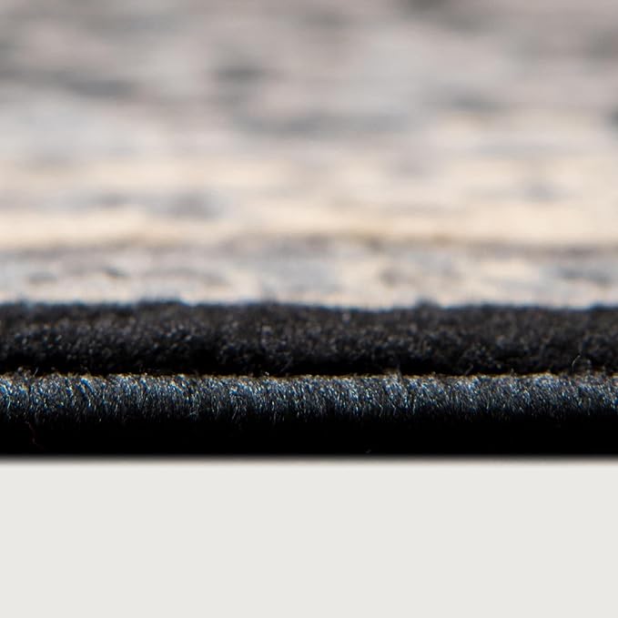 Rugs.com Yasmin Collection Rug – 8' x 10' Black Medium Rug Perfect for Living Rooms, Large Dining Rooms, Open Floorplans