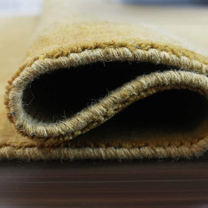 Hand Knotted Loom Wool ECO-Friendly Area Rugs - 10'x10', Octagon, Gold Color, Solid Plain Design, High Pile Thick Handmade Anti Skid Area Rugs for Living Room, Bed Room (L00111)