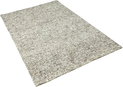Hand Tufted Wool ECO-Friendly Area Rugs - 5'x8', Rectangle Shape, Dark Brown & Beige, Solid Plain Design, High Pile Handmade Area Rugs for Living Room, Bed Room (KWC111)