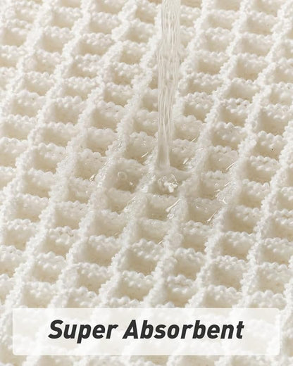 AMOAMI Upgraded Waffle Bath Mat, Super Absorbent Non Slip Bath Mats for Bathroom Floor, Machine Washable Bathroom Boho Rugs with Tassels, Rubber Backed Bathroom Mats, Ultra Soft, 20" x 32"